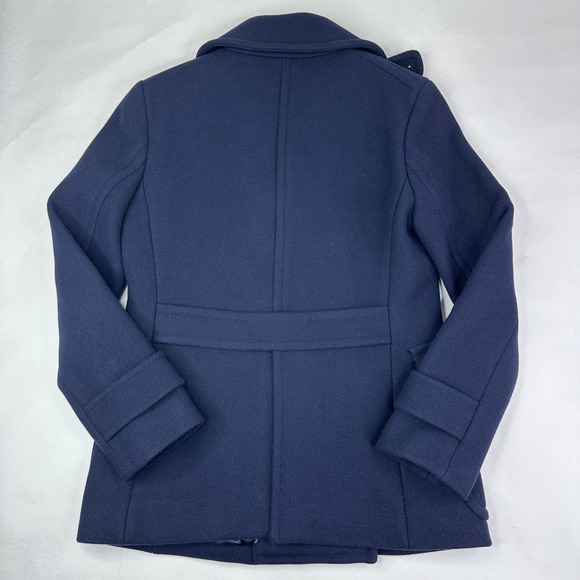 J.Crew By Nello Gori Stadium Cloth Double Breasted Wool Blend Peacoat Navy Sz 6 - Picture 8 of 15
